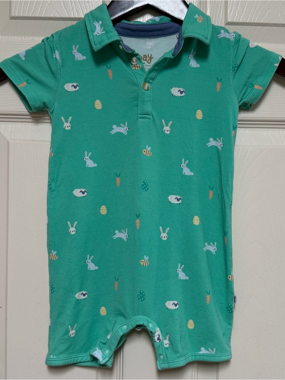 Play by Little Sleepies Green Easter Romper